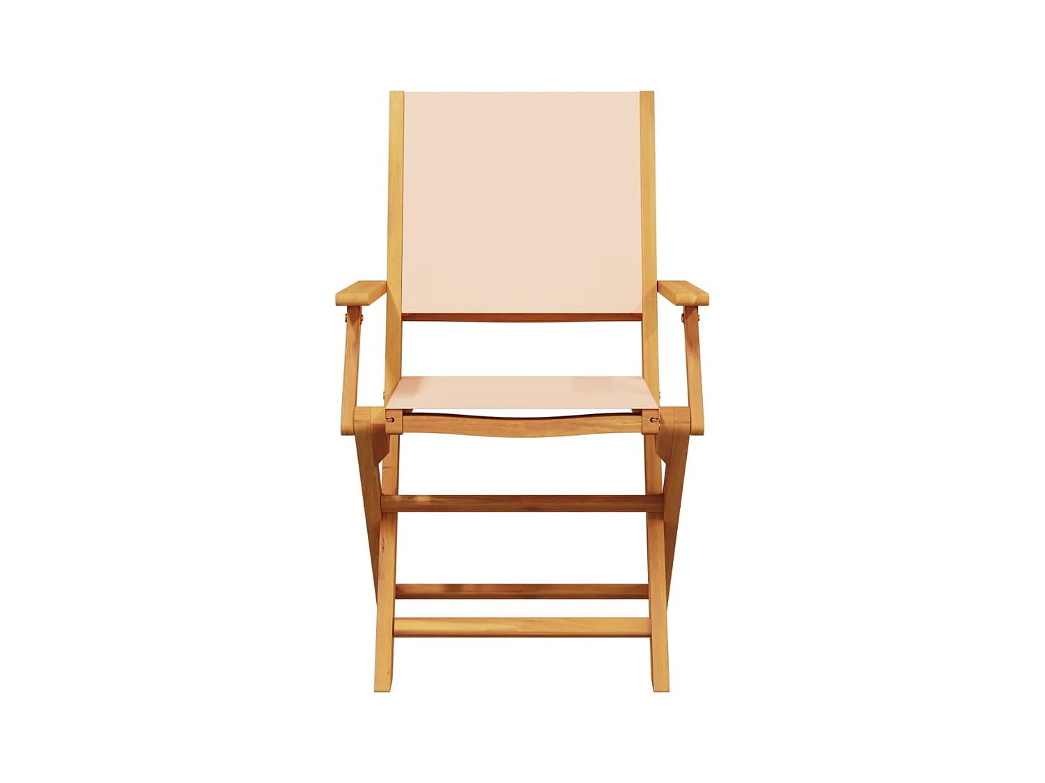 Chaises de jardin pliantes lot de 6 beige tissu et bois massif