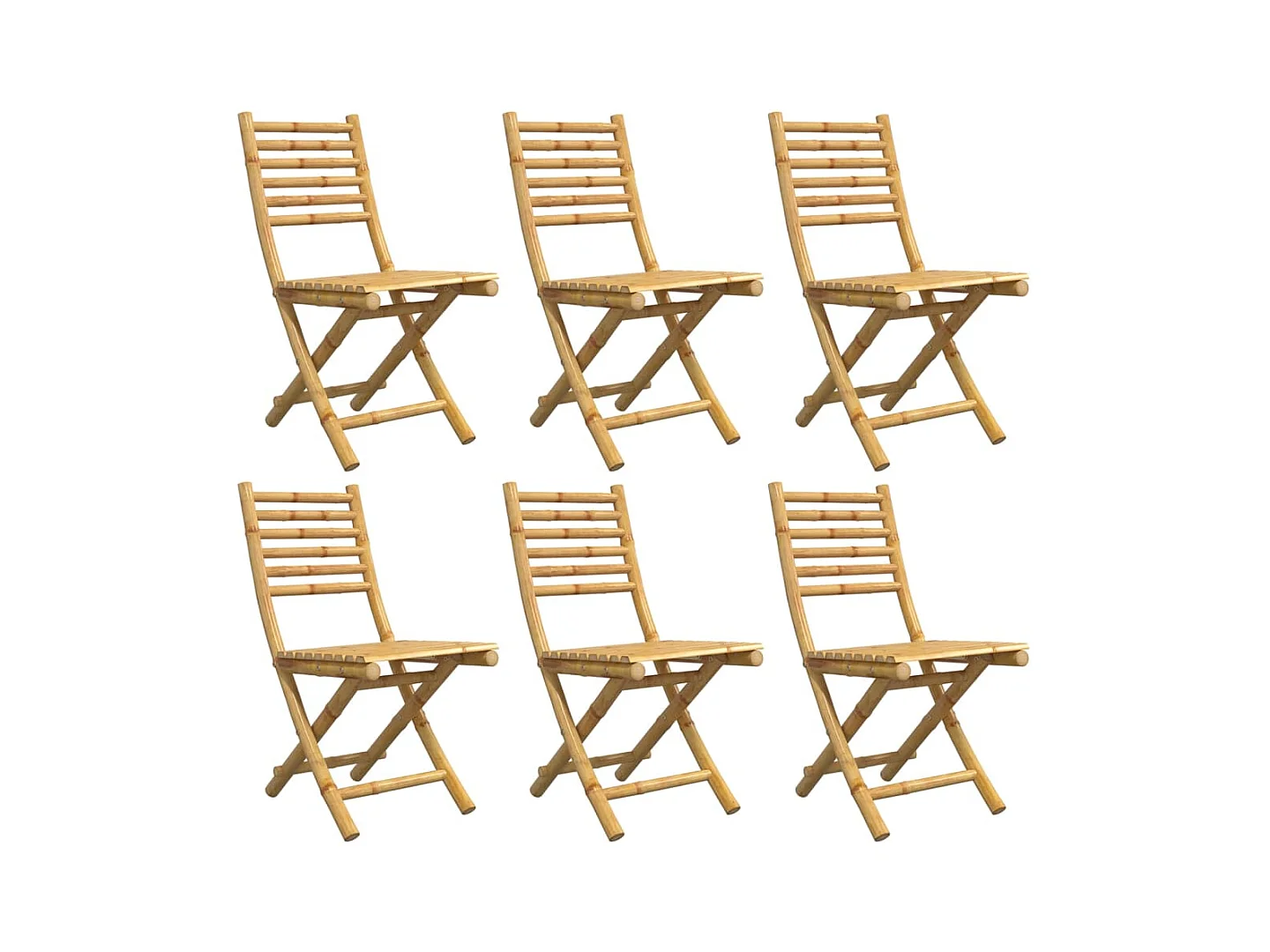Chaises pliables de jardin lot de 6 43x54x88 cm bambou
