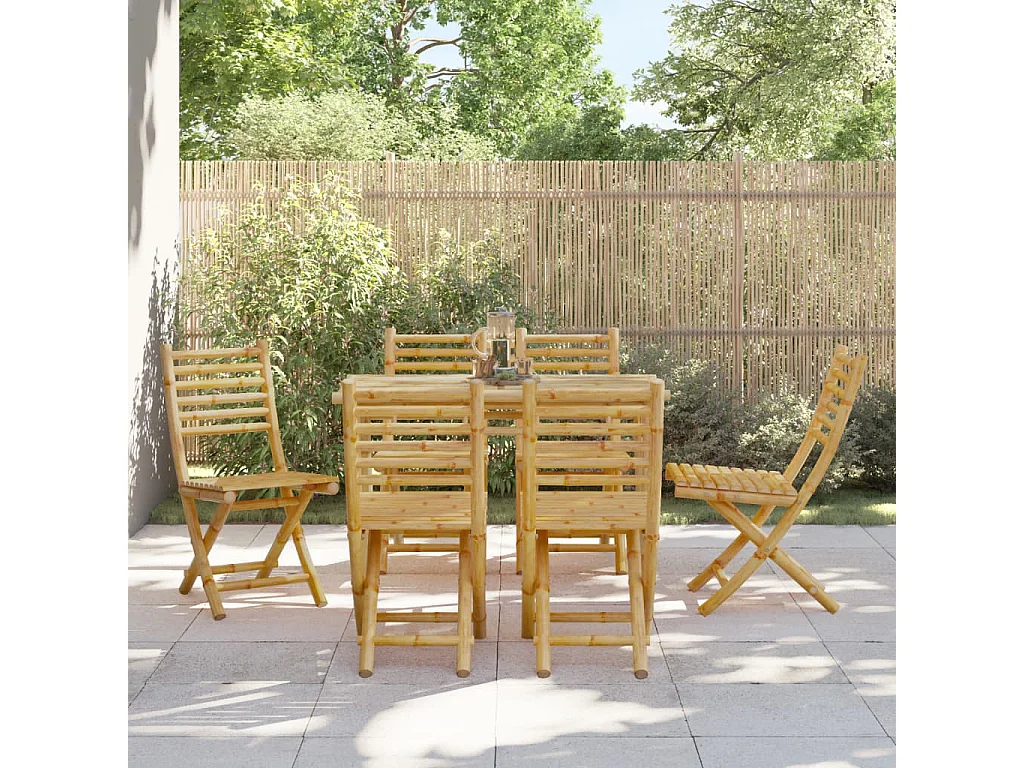 Chaises pliables de jardin lot de 6 43x54x88 cm bambou