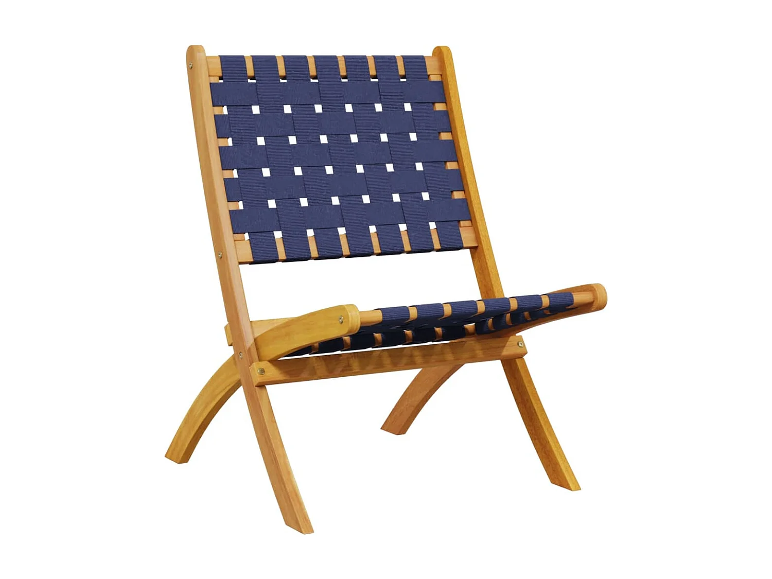 Sillas de jardín plegables 2 unidades madera de acacia y tela azul