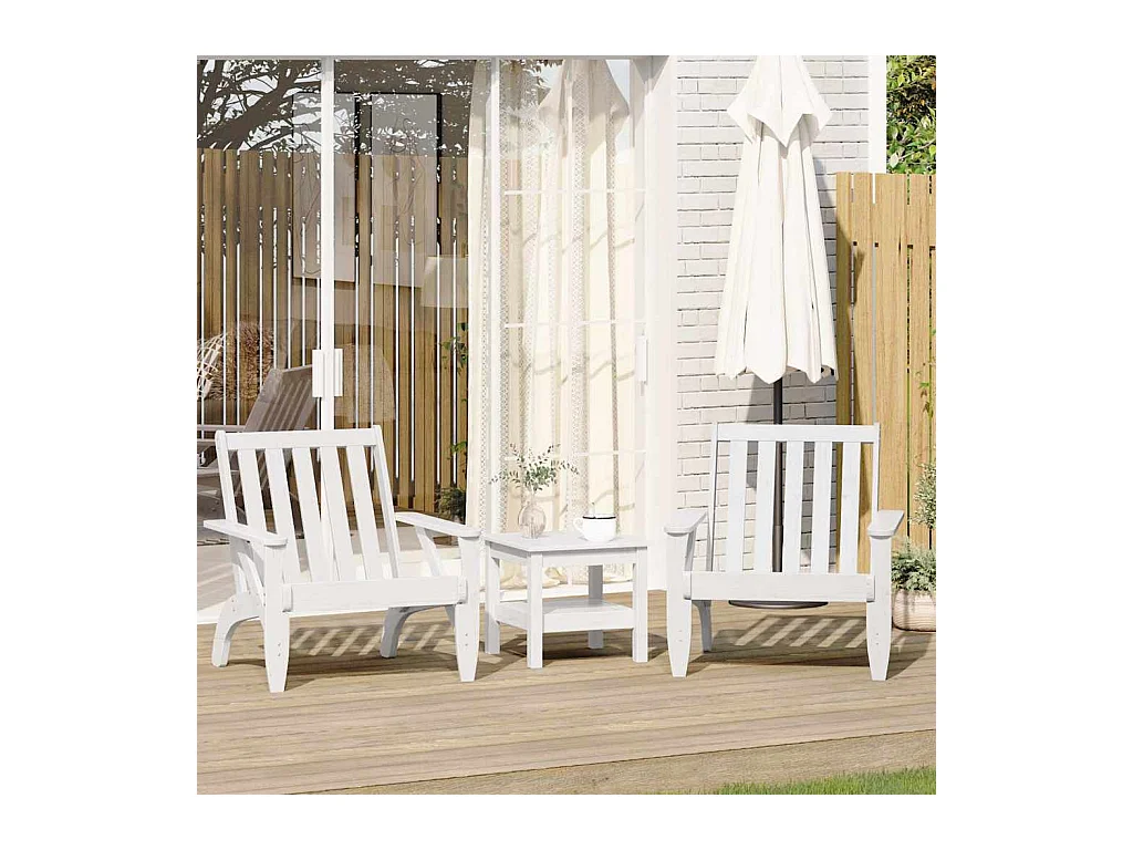 Cadeiras jardim Adirondack 2 peças 75x77x77cm pinho maciça branco