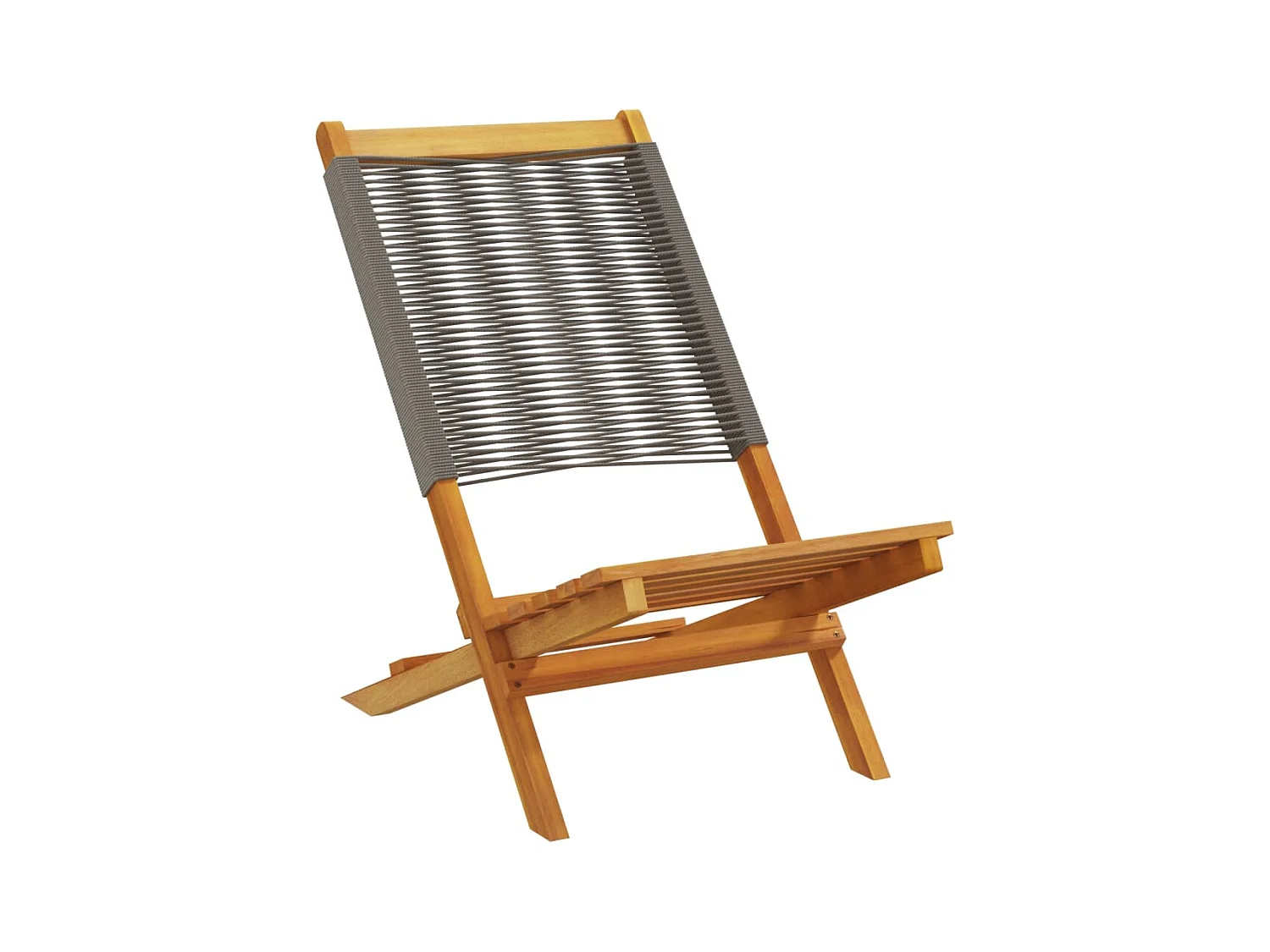 Tuinstoelen 2 st massief acaciahout en polypropeen grijs