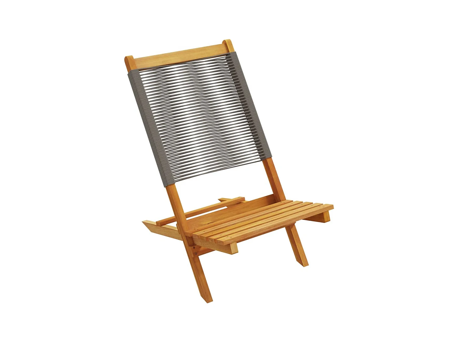 Tuinstoelen 2 st massief acaciahout en polypropeen grijs