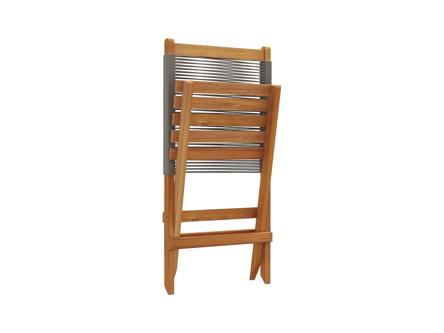 Tuinstoelen 2 st massief acaciahout en polypropeen grijs