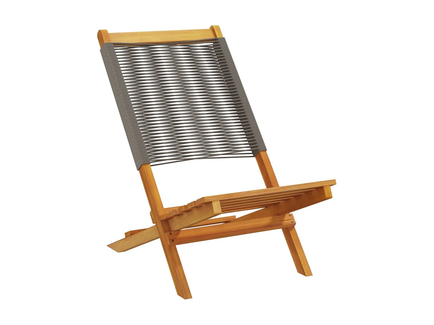 Tuinstoelen 2 st massief acaciahout en polypropeen grijs