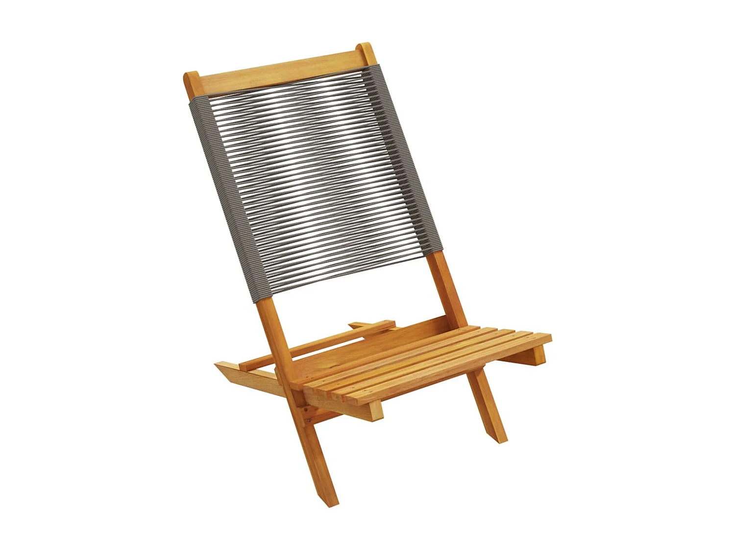 Tuinstoelen 2 st massief acaciahout en polypropeen grijs