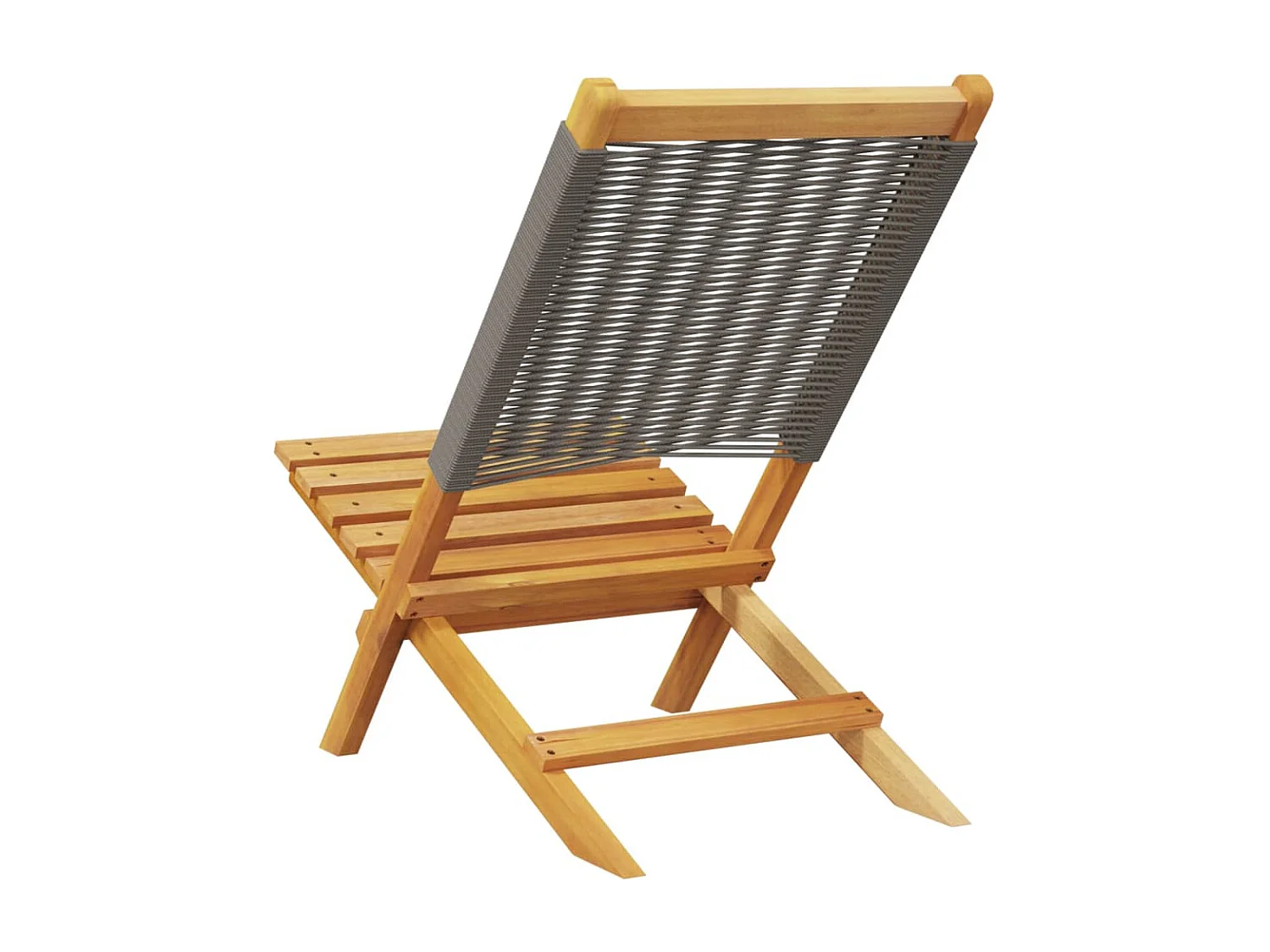 Tuinstoelen 2 st massief acaciahout en polypropeen grijs