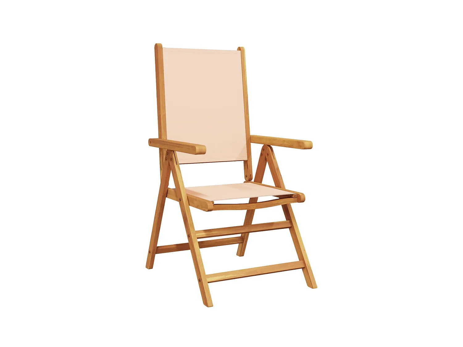 Chaises de jardin lot de 2 beige bois d'acacia massif et tissu