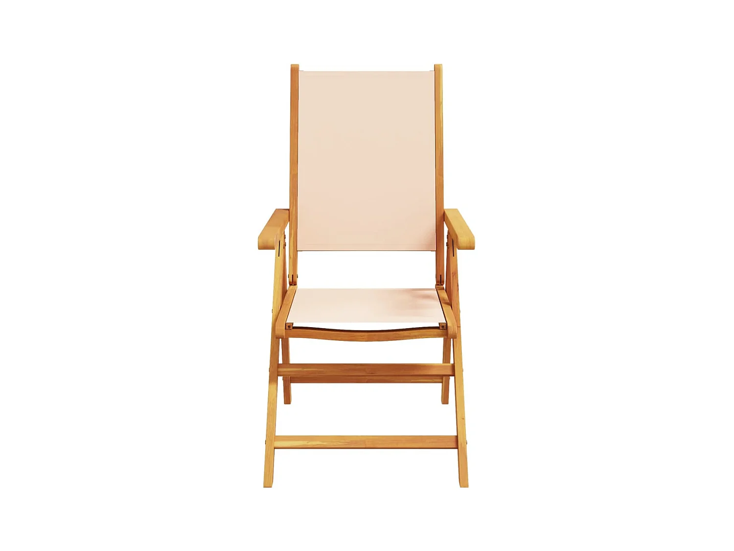 Chaises de jardin lot de 2 beige bois d'acacia massif et tissu