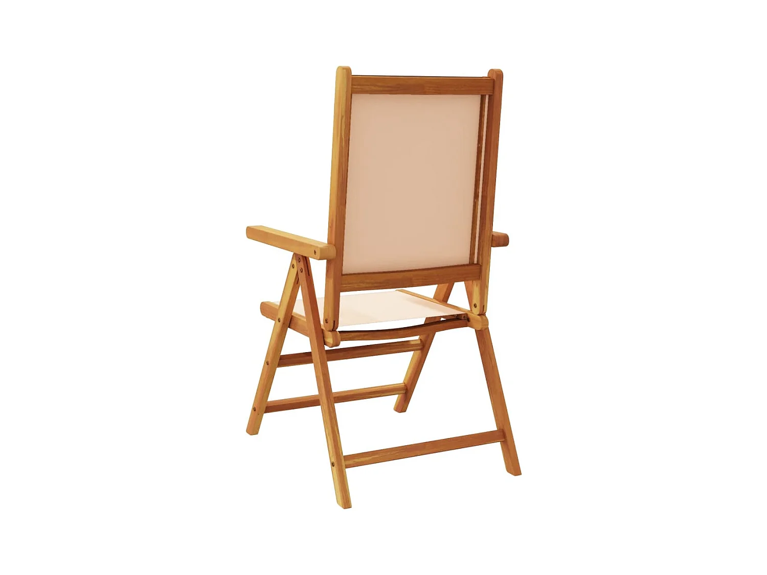 Chaises de jardin lot de 2 beige bois d'acacia massif et tissu