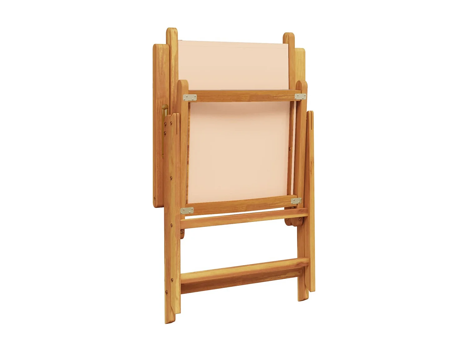 Chaises de jardin lot de 2 beige bois d'acacia massif et tissu