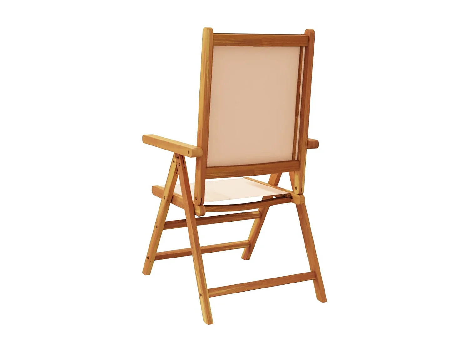 Chaises de jardin lot de 2 beige bois d'acacia massif et tissu