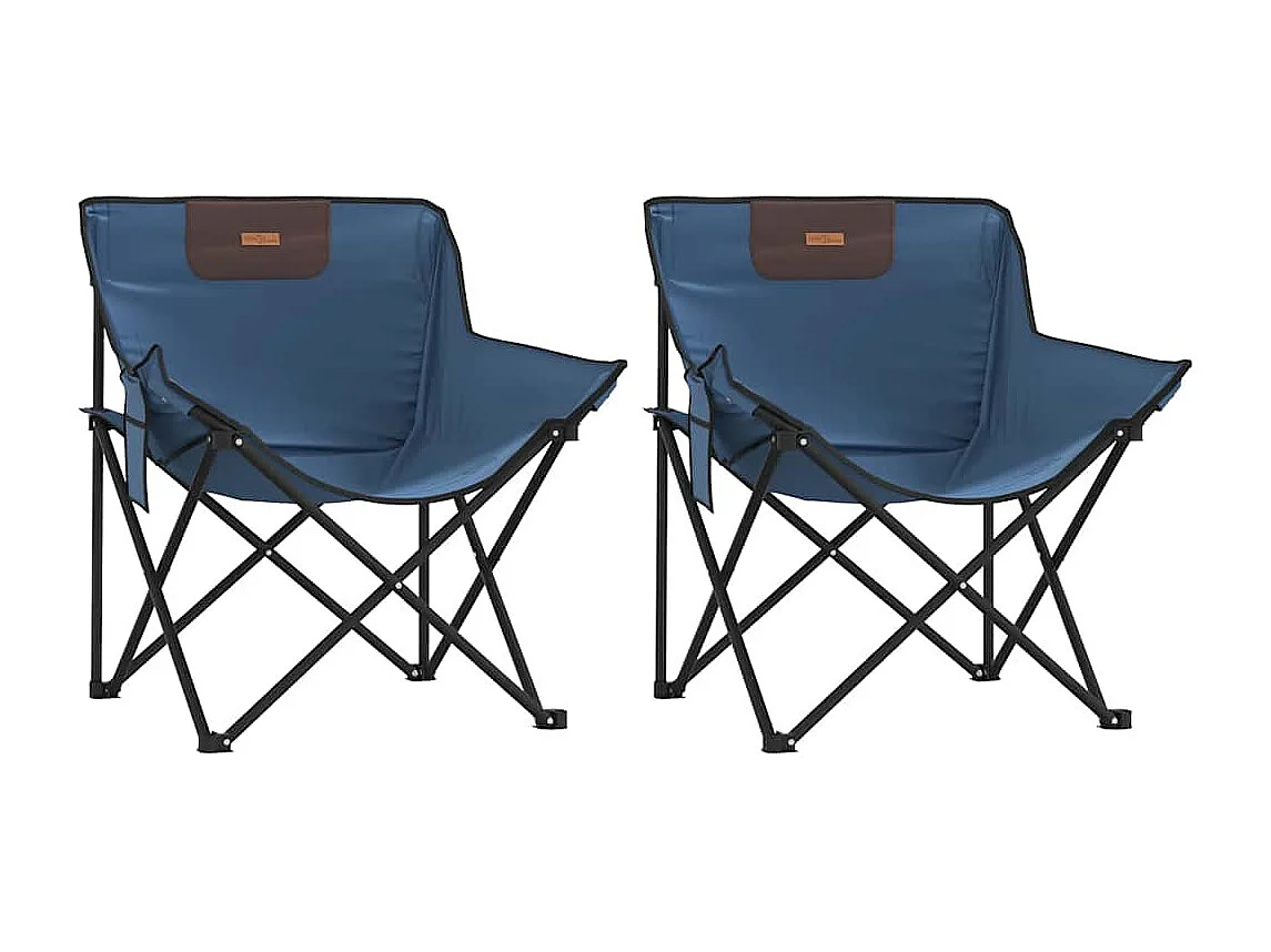 Sillas de camping con bolsillo plegables 2 unidades azul