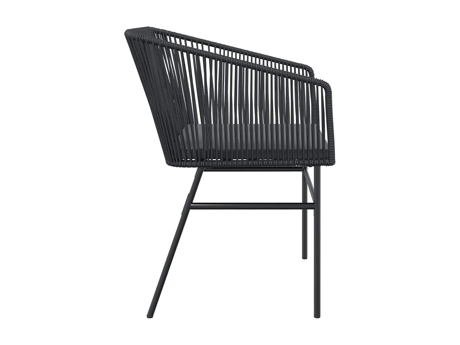 Chaises de jardin lot de 2 avec coussins noir résine tressée