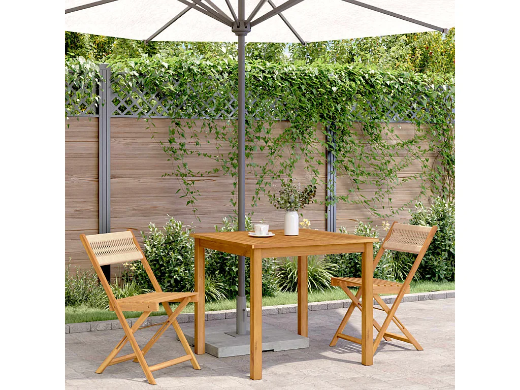 Chaises de bistrot lot de 2 beige bois acacia et polypropylène