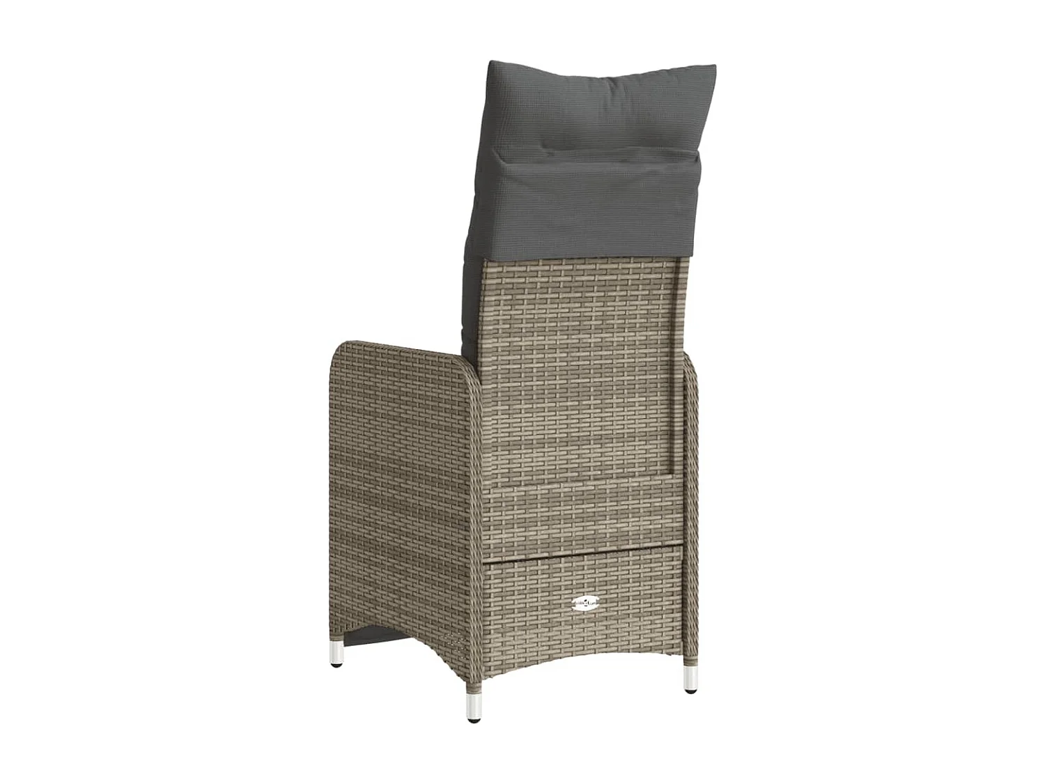 Chaises inclinables de jardin lot de 2 et coussins gris rotin
