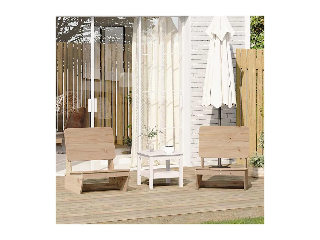Cadeiras de jardim 2 peças 60x64x70,5 cm pinho maciço