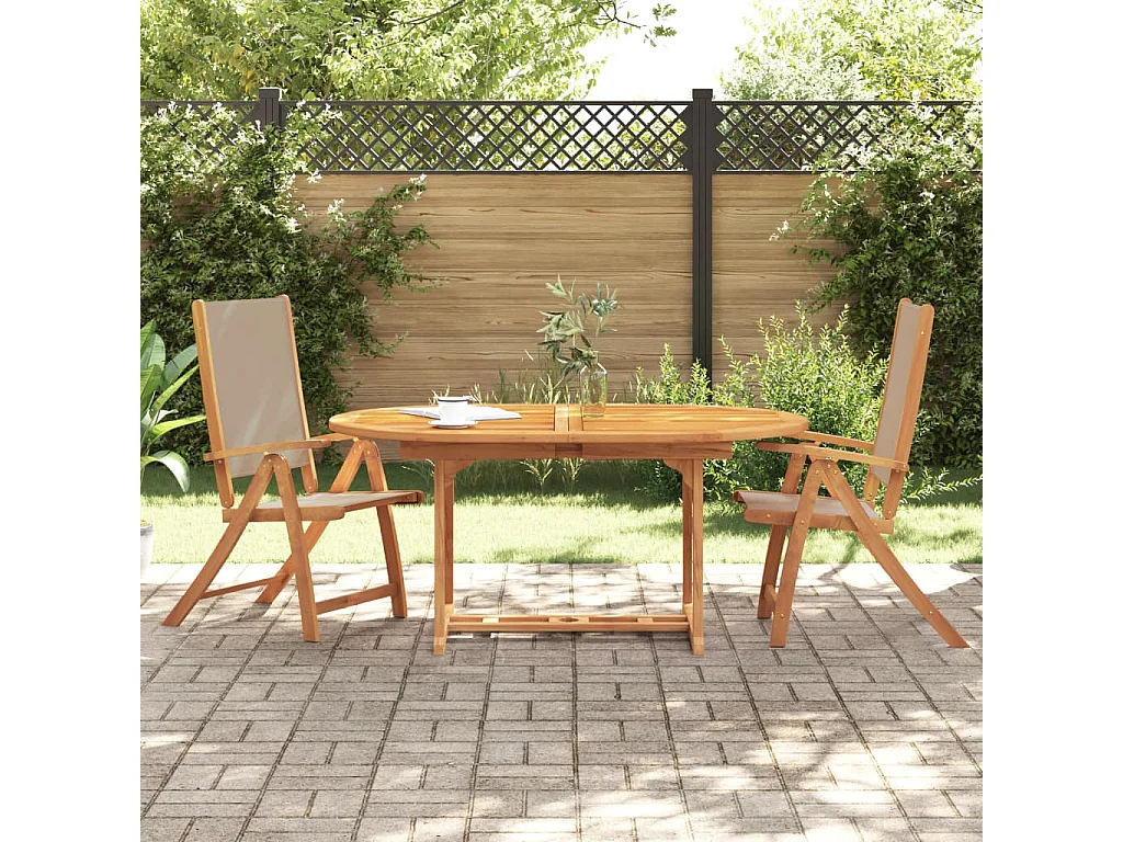 Cadeiras de jardim dobráveis 2 peças acácia maciça e textilene