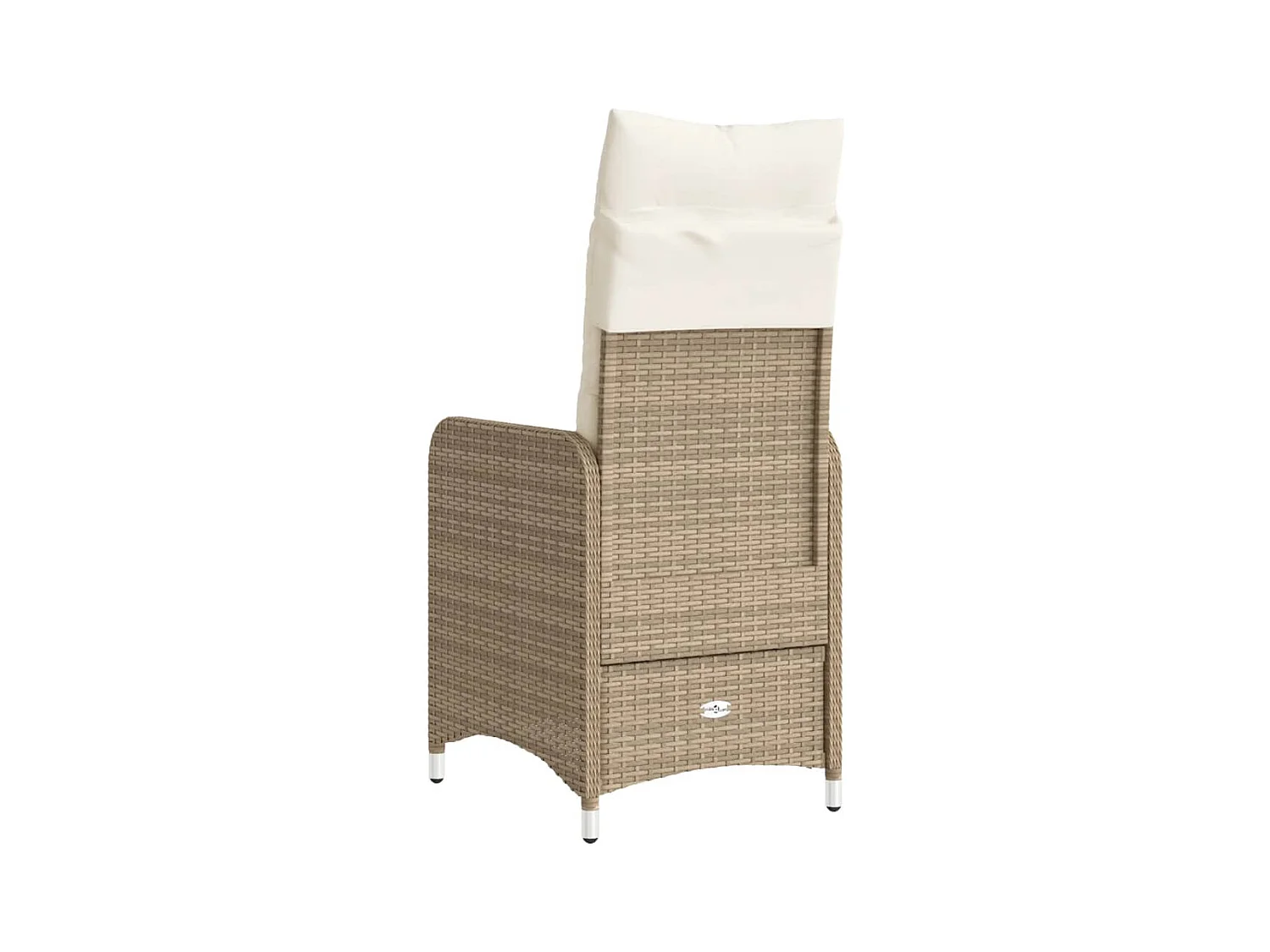 Cadeiras de jardim reclináveis 2 peças com almofadões vime PE bege