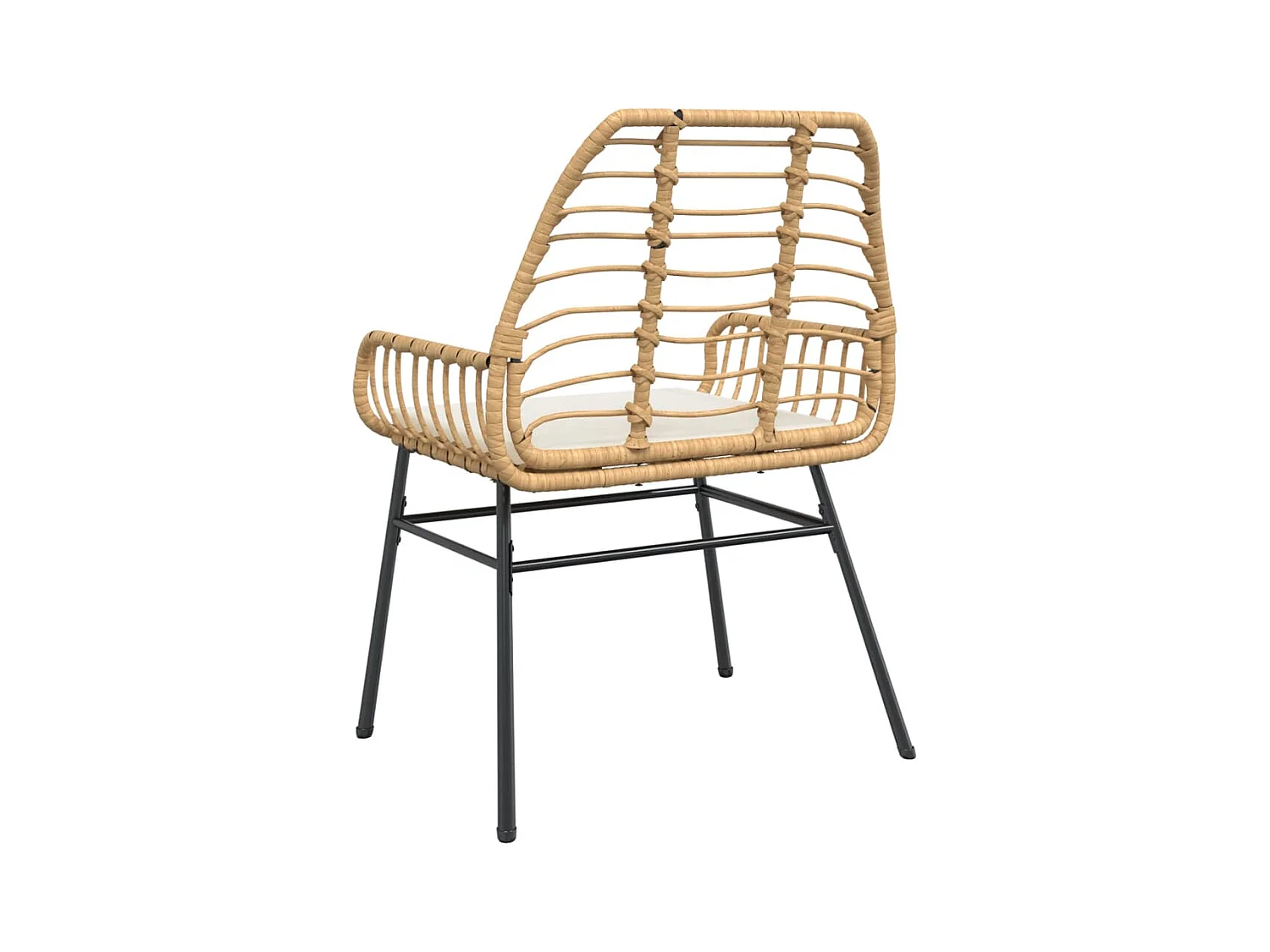 Chaises de jardin lot de 2 et coussins marron rotin