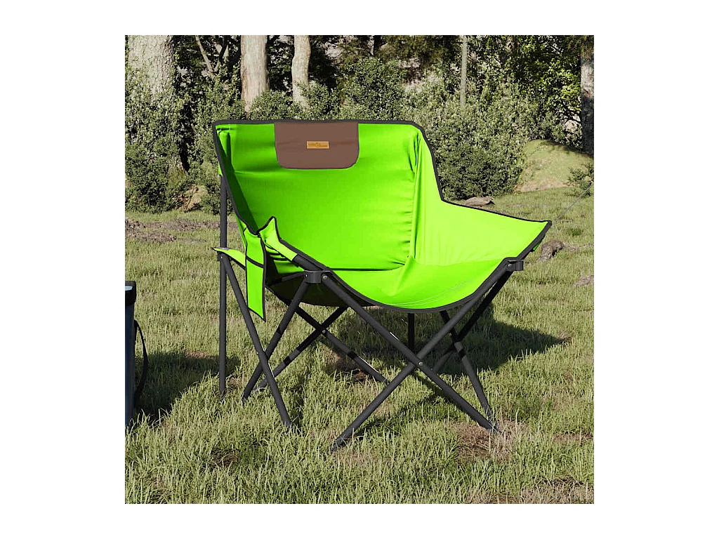 Chaise de camping avec poche pliable lot de 2 vert