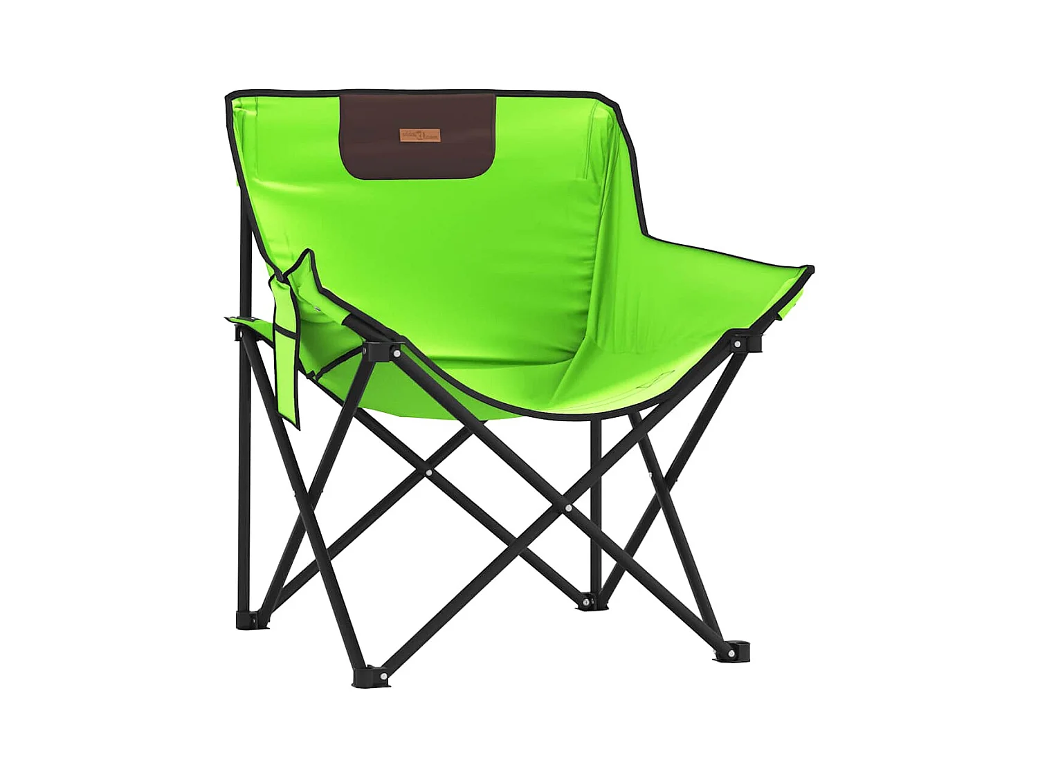 Chaise de camping avec poche pliable lot de 2 vert