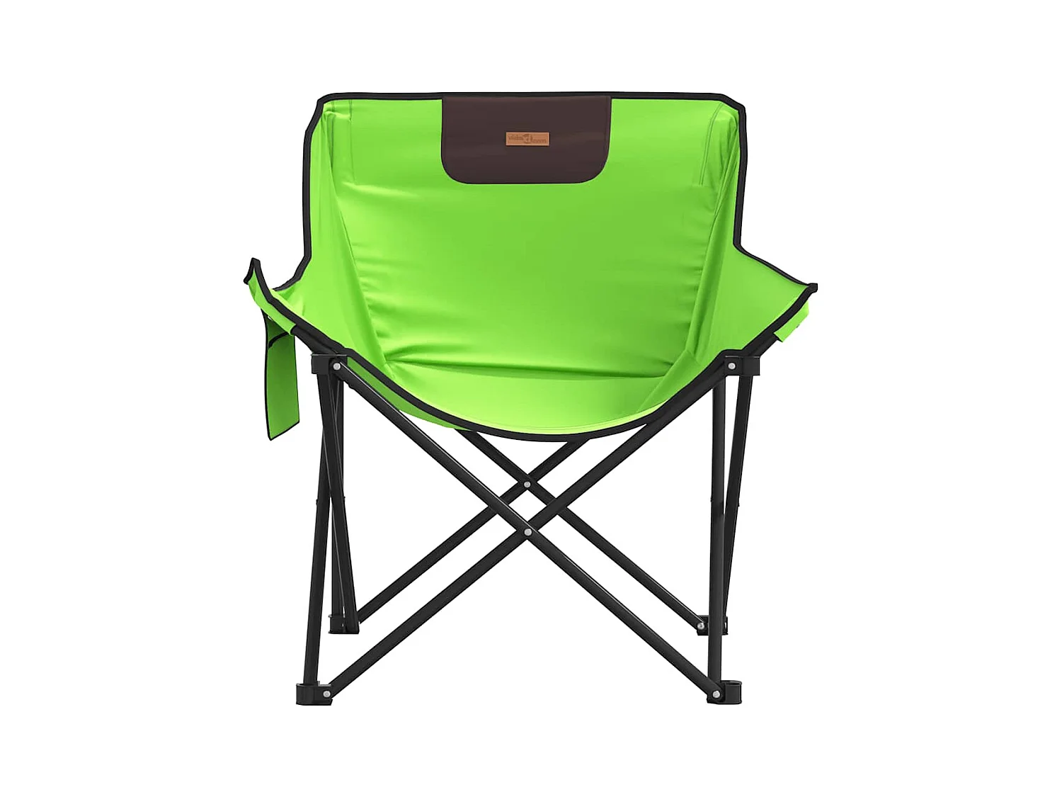 Chaise de camping avec poche pliable lot de 2 vert