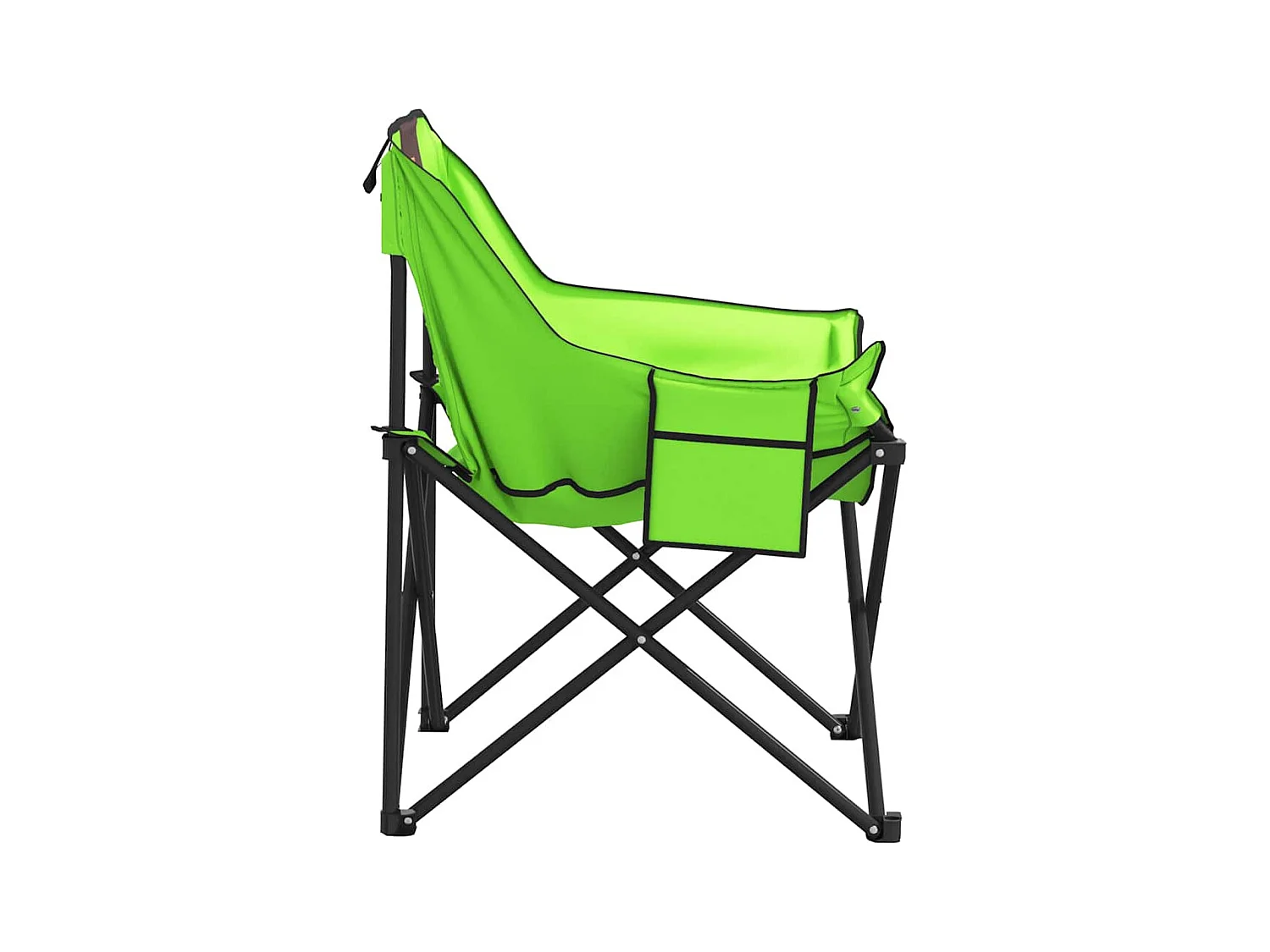 Chaise de camping avec poche pliable lot de 2 vert