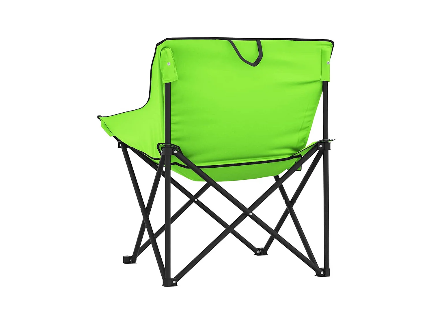 Chaise de camping avec poche pliable lot de 2 vert