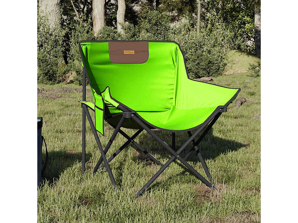 Sillas de camping con bolsillo plegables 2 unidades verde