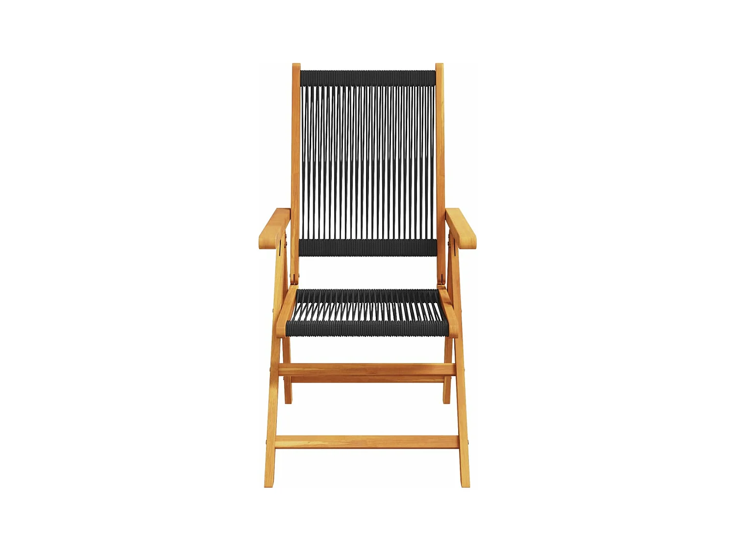 Chaises inclinables de jardin lot de 6 noir bois massif acacia