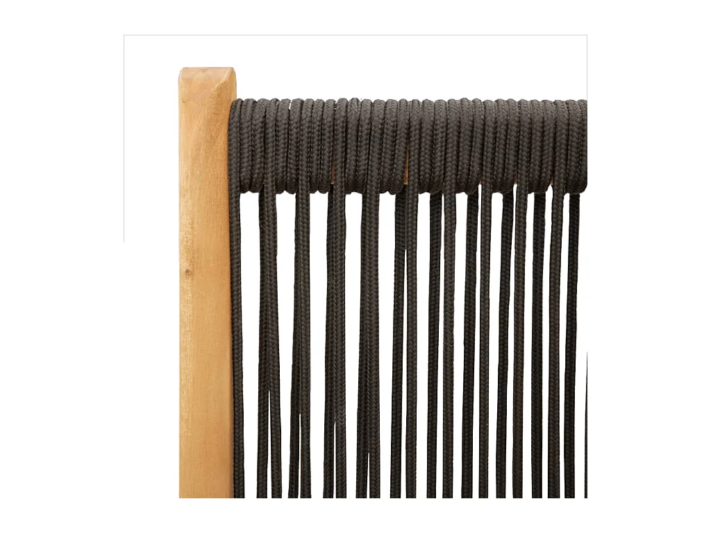 Chaises inclinables de jardin lot de 6 noir bois massif acacia