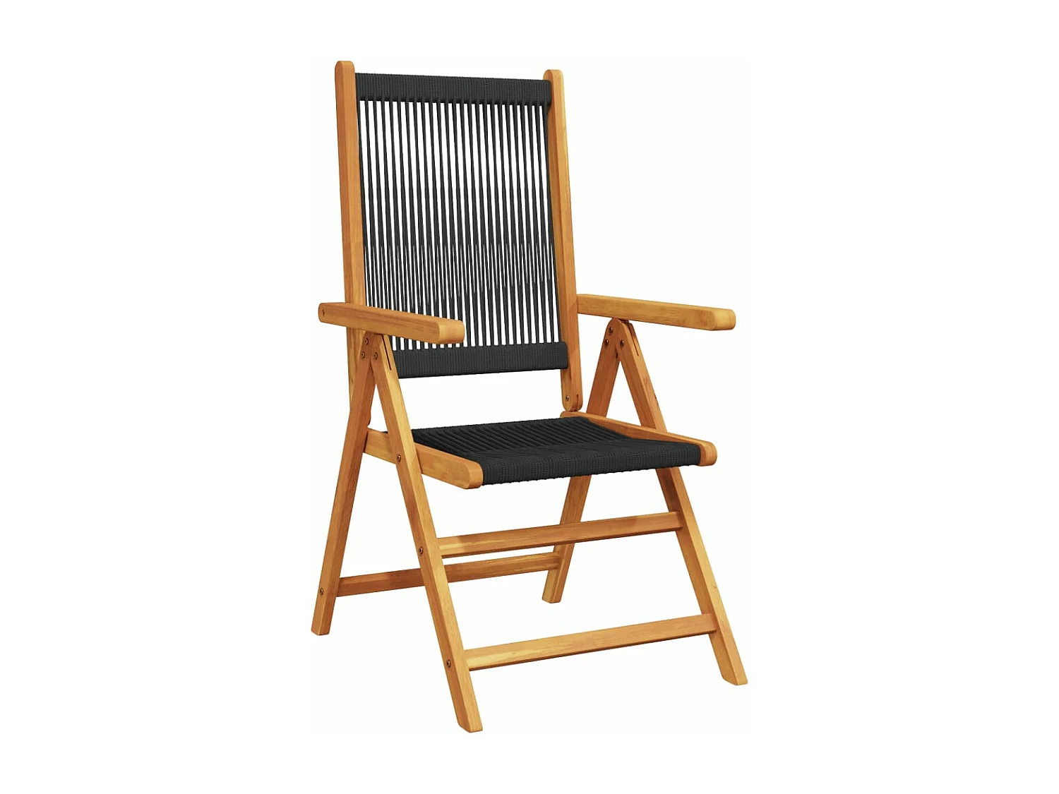 Chaises inclinables de jardin lot de 6 noir bois massif acacia