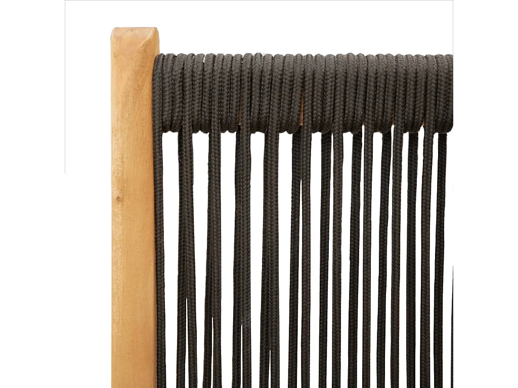 Chaises inclinables de jardin lot de 6 noir bois massif acacia