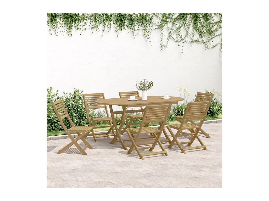 Chaises pliables de jardin lot de 6 bois massif d'acacia