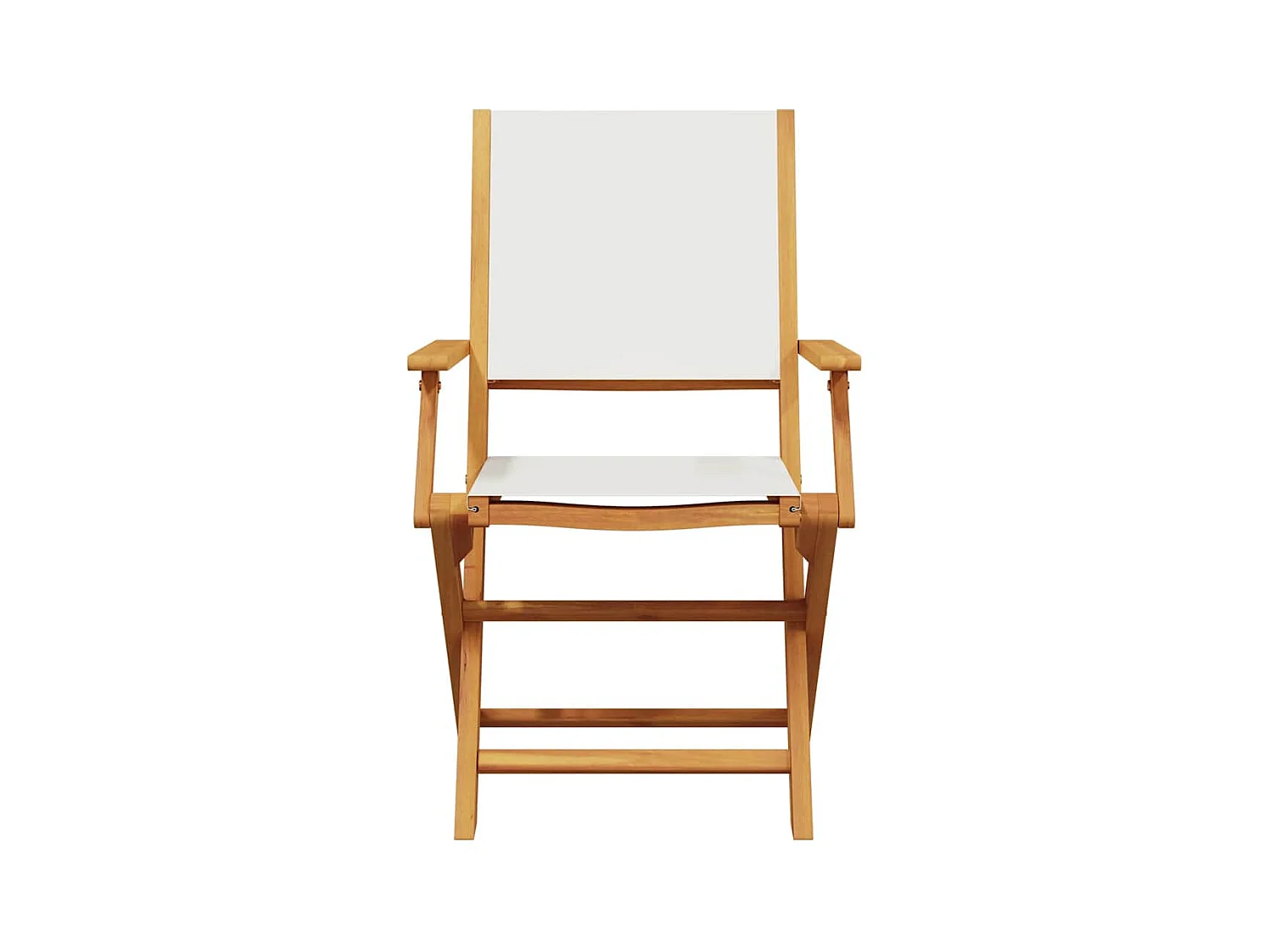 Chaises de jardin lot de 2 blanc crème bois acacia massif tissu