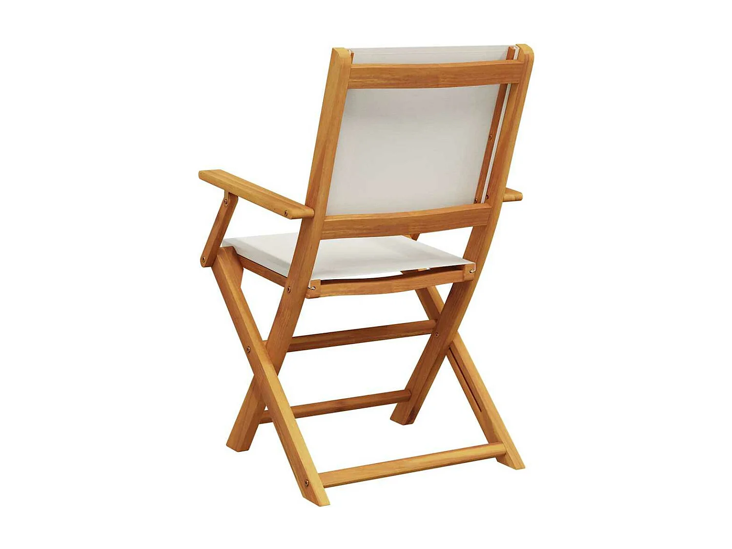 Chaises de jardin lot de 2 blanc crème bois acacia massif tissu