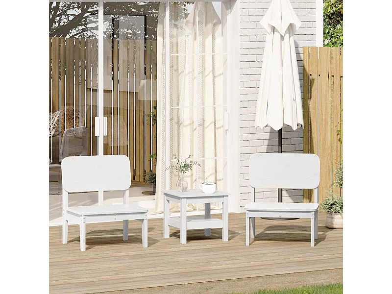 Sillas jardín 2 unidades madera maciza pino blanco 60x52,5x72 cm