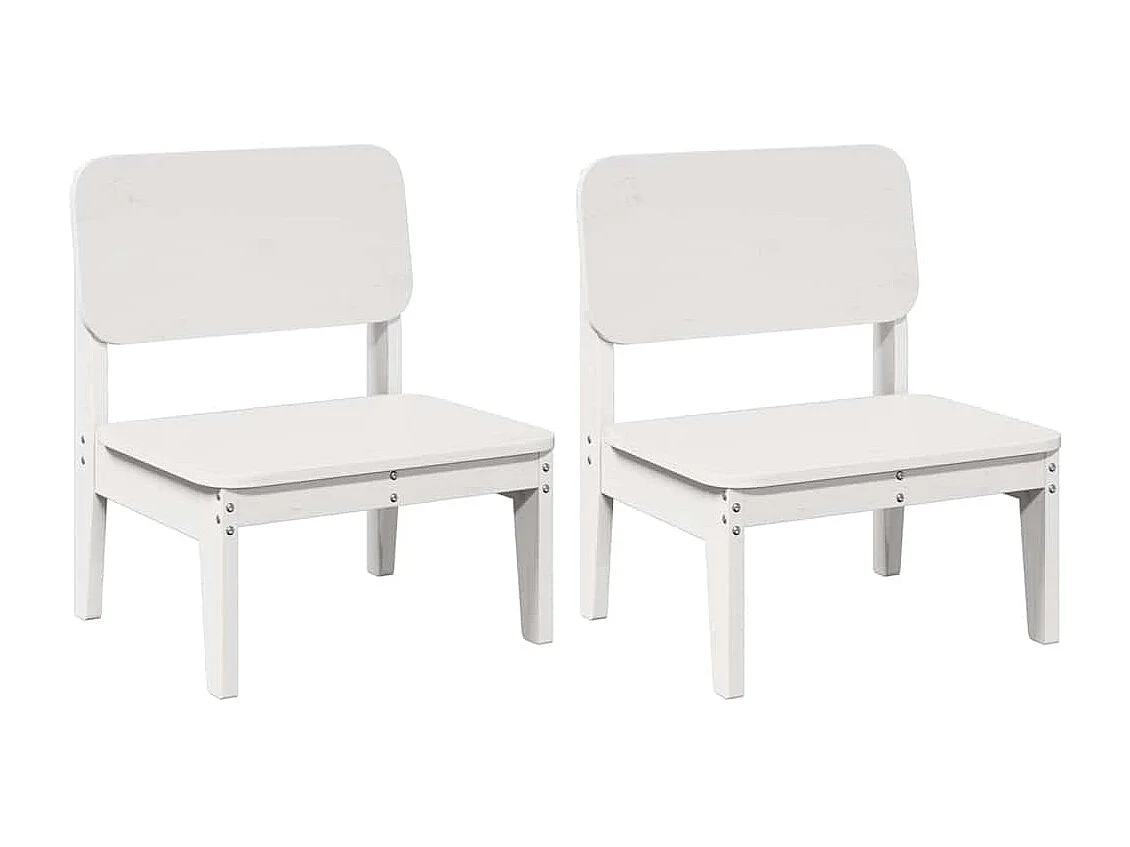 Chaises de jardin lot de 2 blanc 60x52,5x72 cm bois massif pin