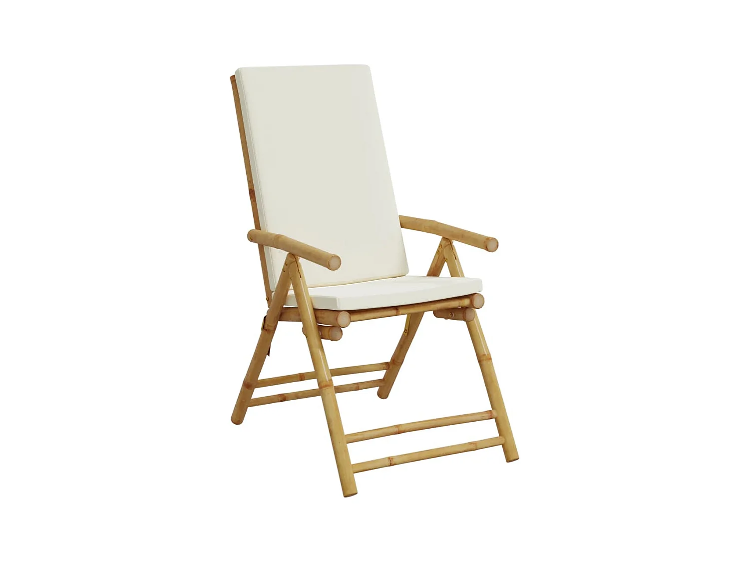 Chaises de bistro pliantes lot de 2 et coussins blanc crème