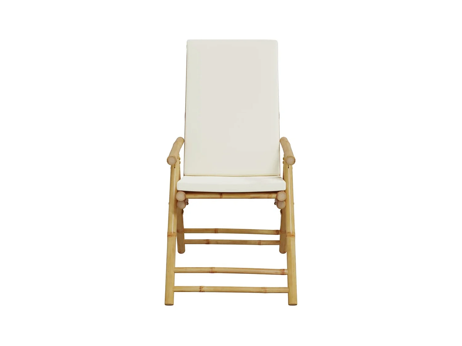 Chaises de bistro pliantes lot de 2 et coussins blanc crème