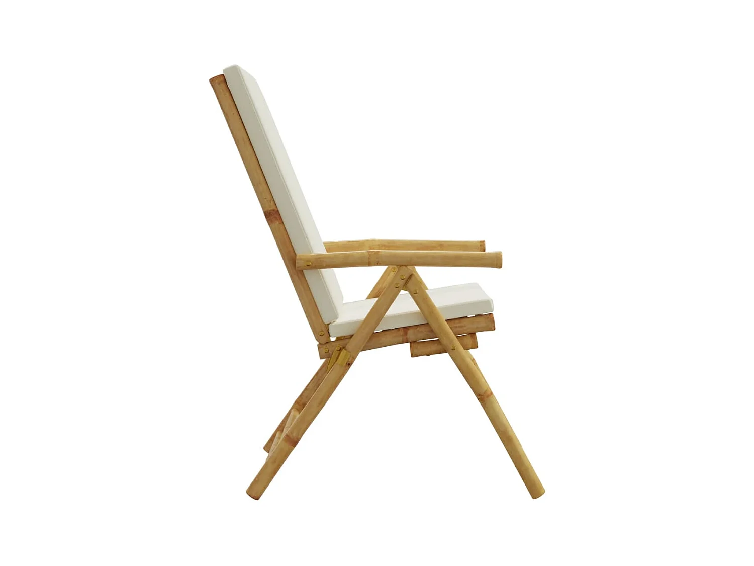 Chaises de bistro pliantes lot de 2 et coussins blanc crème