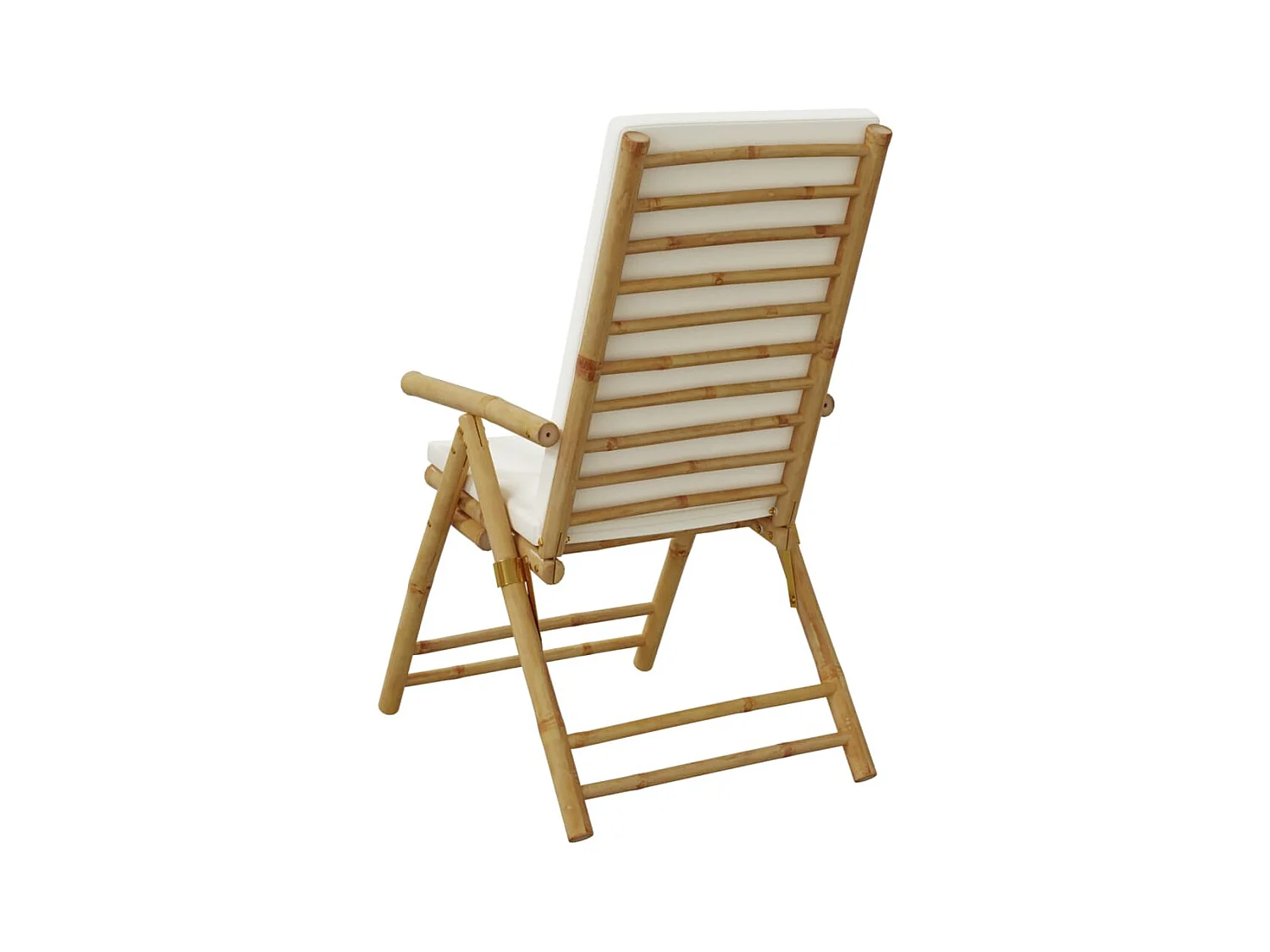 Chaises de bistro pliantes lot de 2 et coussins blanc crème