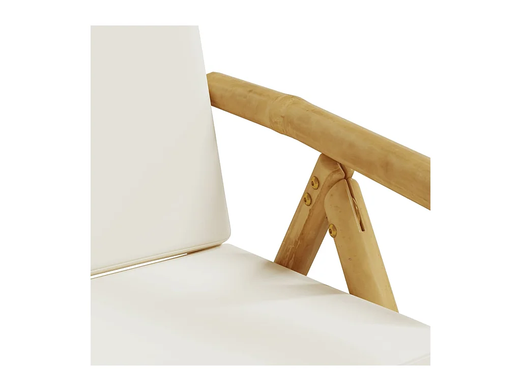Chaises de bistro pliantes lot de 2 et coussins blanc crème