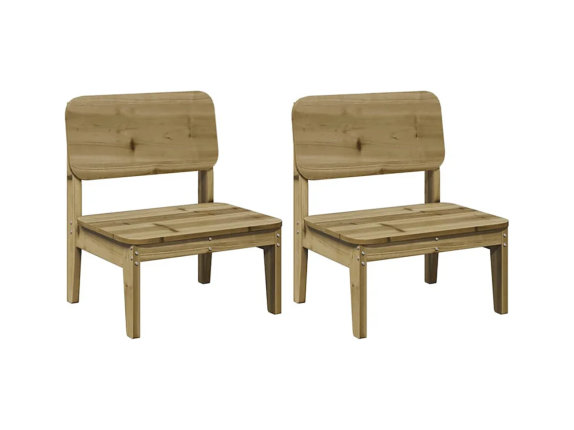 Tuinstoelen 2 st 60x52,5x72 cm geïmpregneerd hout