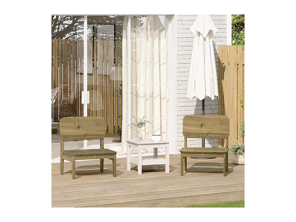 Chaises de jardin lot de 2 cire marron 60x52,5x72 cm