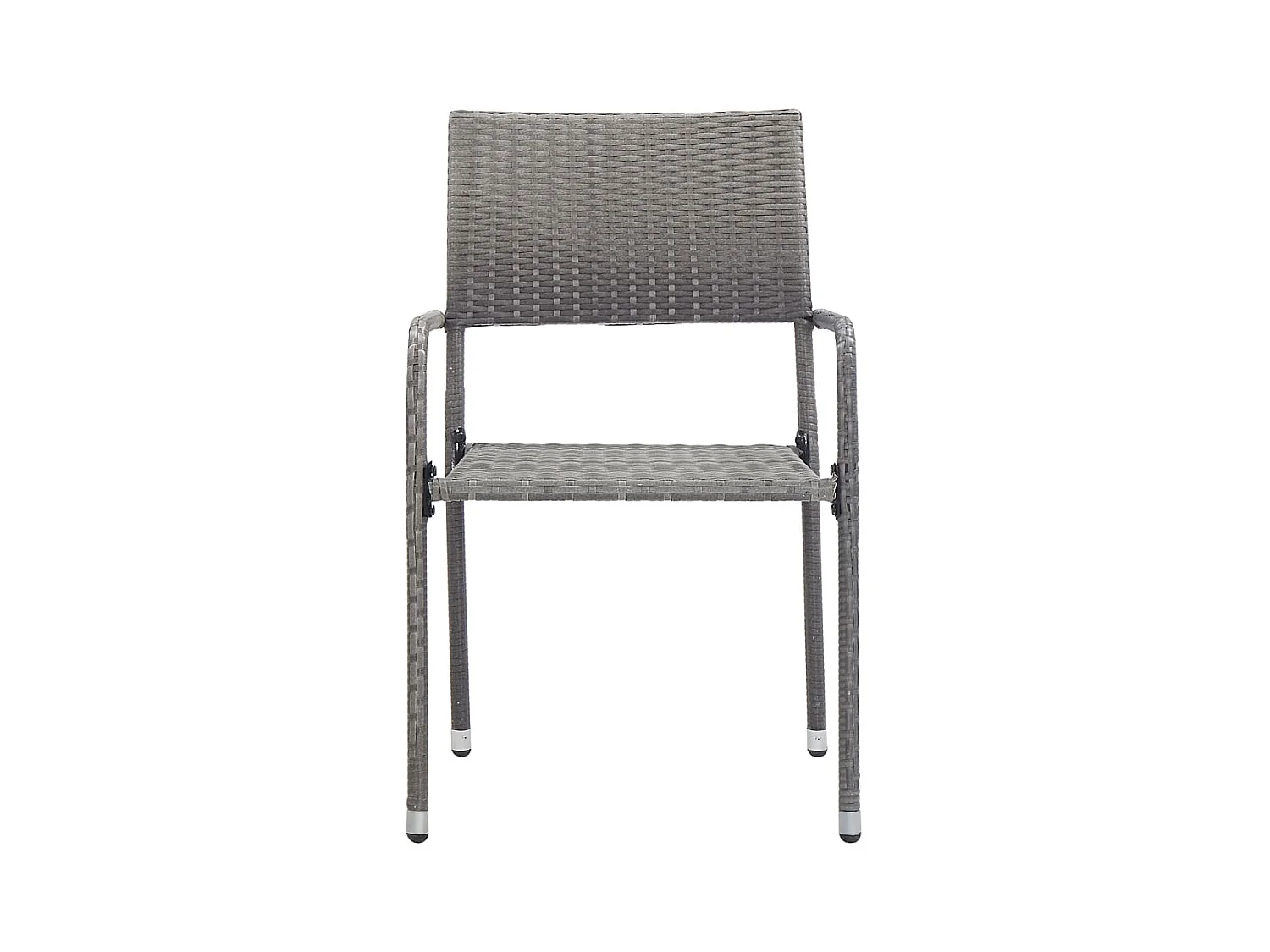 Chaise à dîner de jardin empilable lot de 2 gris résine tressée