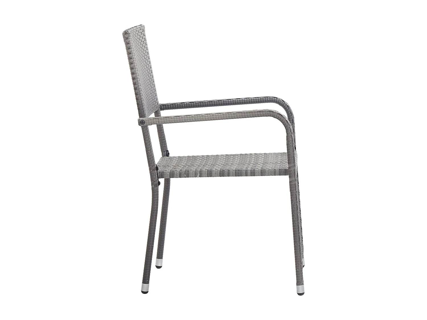 Chaise à dîner de jardin empilable lot de 2 gris résine tressée