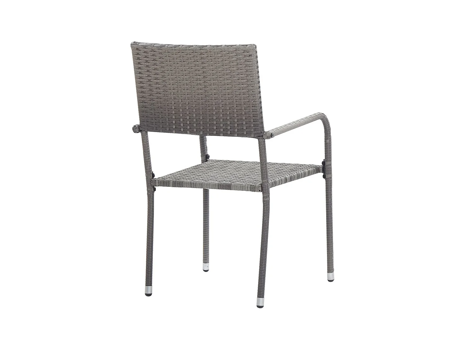 Chaise à dîner de jardin empilable lot de 2 gris résine tressée