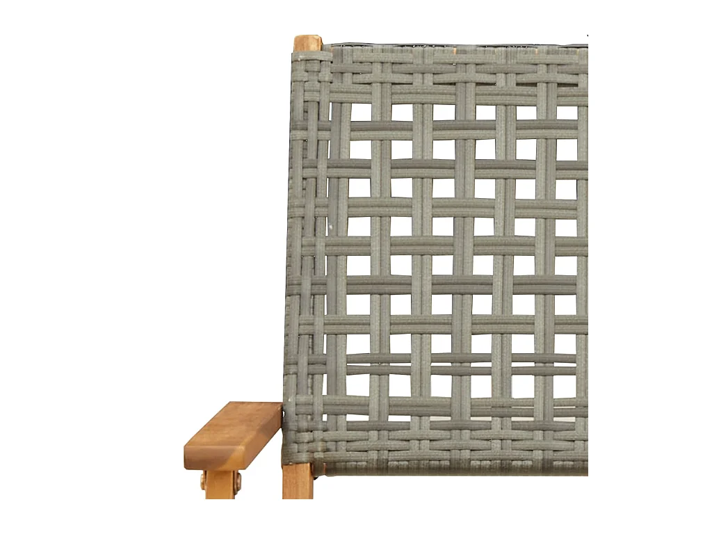 Chaises de jardin pliantes lot de 6 gris poly rotin bois massif